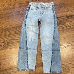 Abercrombie Kids High Rise Wide Leg Jean 11/12R Two-Toned